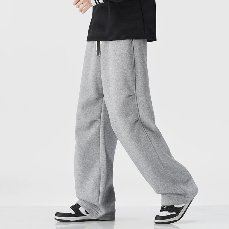 

2025 Fall New Arrival Japanese Retro Knit Pants- Loose Straight Fit Men's Wide-Leg Casual American Style Sweatpants Autumn