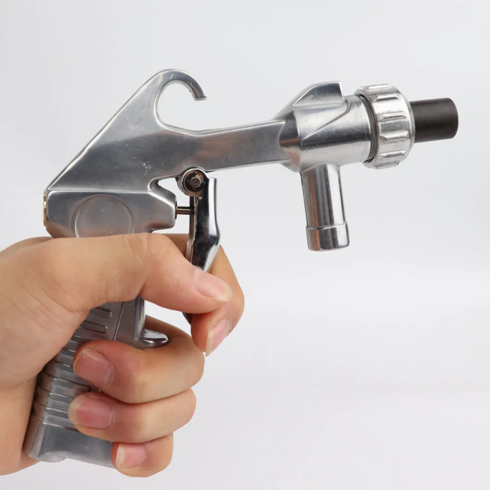 Handheld Pneumatic Sandblaster Kit Adjustable Pressure Blasting Tool For Metal Derusting Glass Cleaning Ceramic Nozzles Set