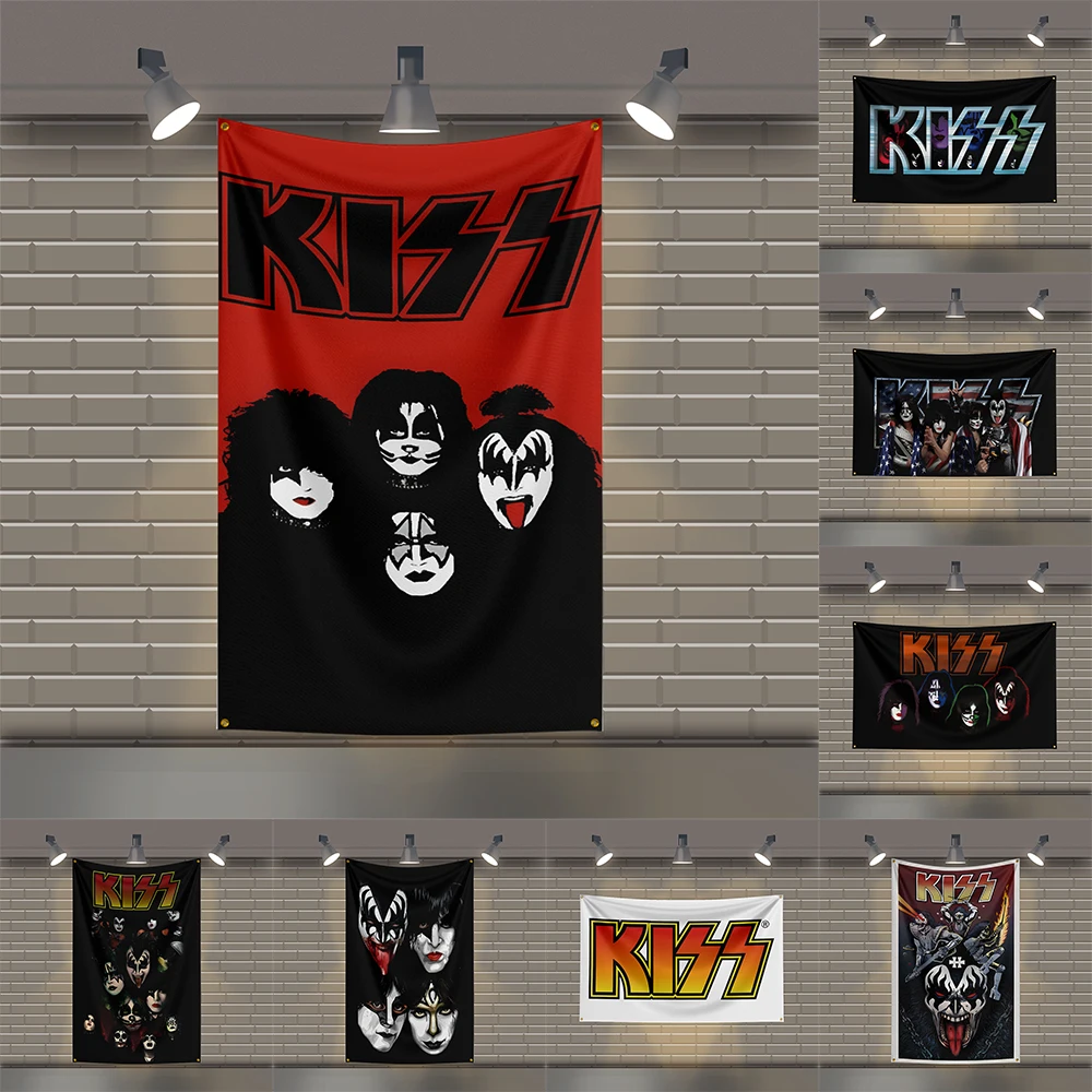 

3x5 Ft K-kiss B-bands Flag Rock Music Wall Banner for Bedroom Studio Bar Concert Outdoor Decor