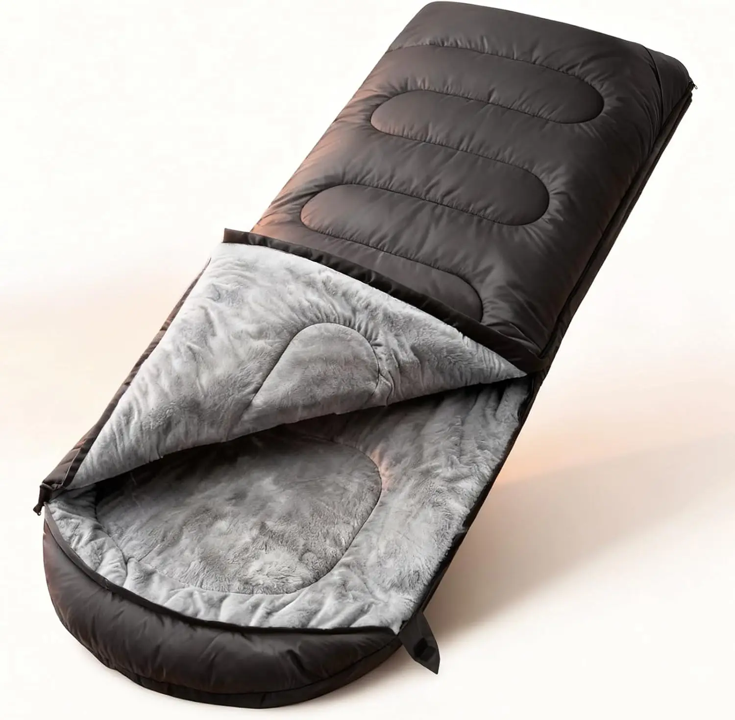 

Теплый плюшевый флисовый спальный мешок для взрослых, водонепроницаемый, ветрозащитный, с компрессионным мешком для кемпинга, походов и путешествий