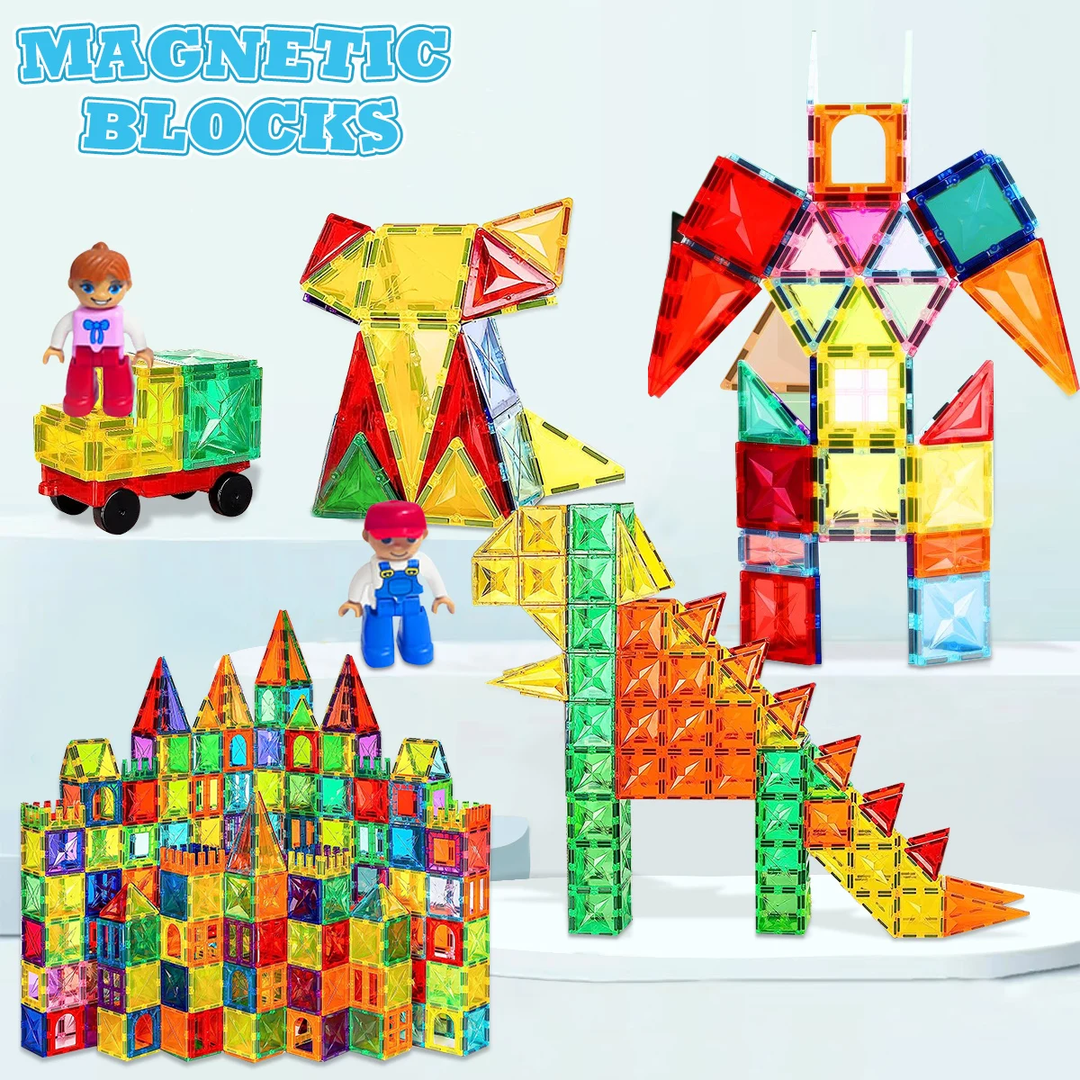 Blocs de construction magnétiques légers, jouets de construction STEM éducatifs 3D, stimule la créativité et le développement du cerveau, cadeau pour garçon et fille