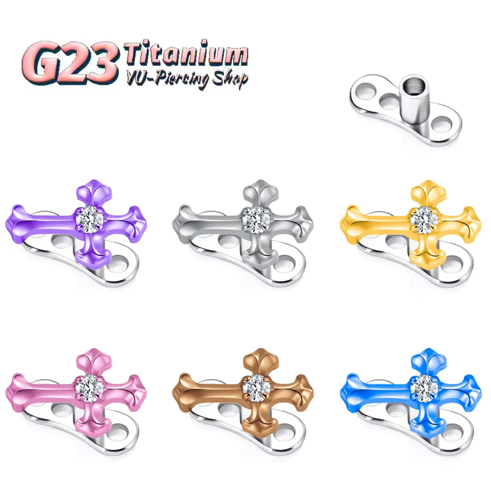 

Classic F136 Titanium Alloy Mini Zircon Cross Clavicle Anchor Nail Fashion High-Quality Niche Invisible Piercing Jewelry