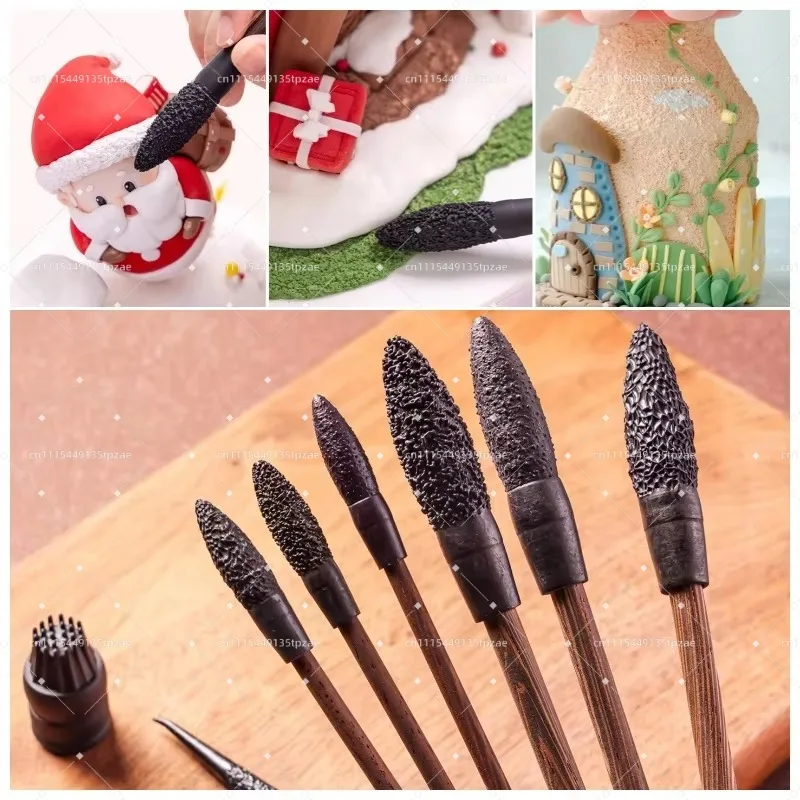 9Pcs Clay Sculpture Texture Stick Tools Rough Plush Texture DIY Soft Pottery Shaping Pen Set Polymer Clay Tools
