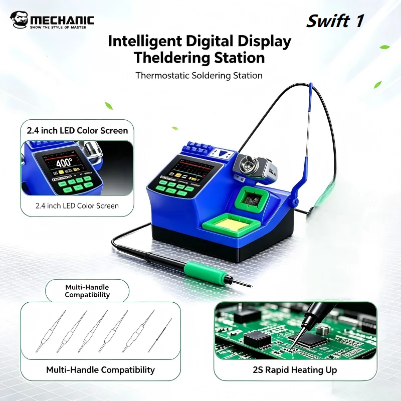 MECHANIC Swift 1 200W Soldering Station Fits C210 245 115 Handle Tip For PCB Motherboard Repair Electronic Welding Rework Iron