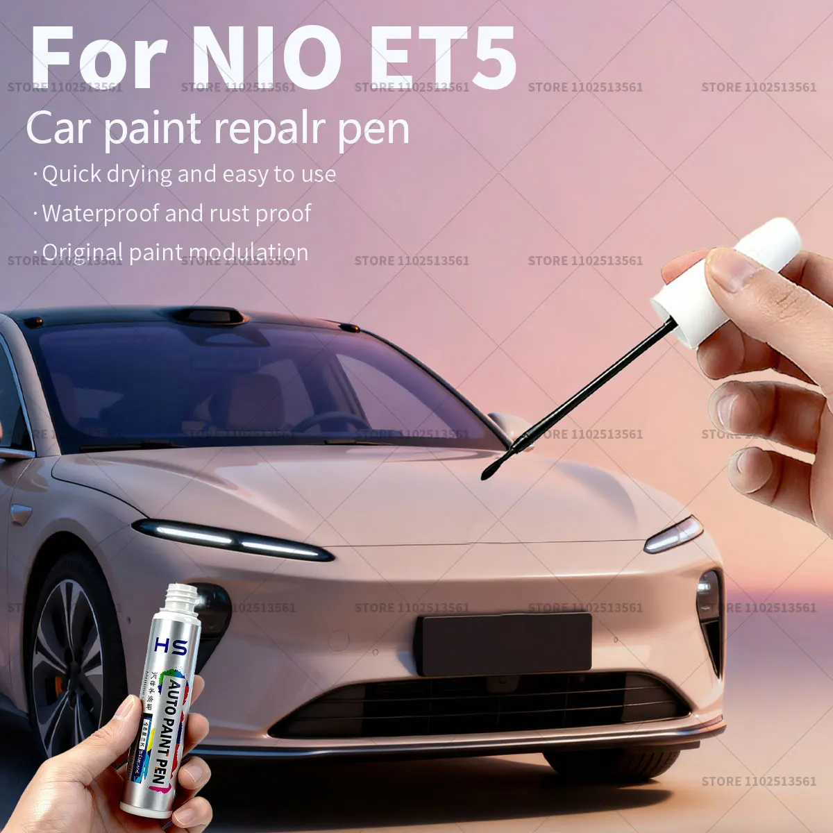 

For NIO ET5 Car Paint Repair Pen Touch Up Scratch Remover DIY Auto Accessories Red 010 Green HDG White 002 Blue B6HRB Orange