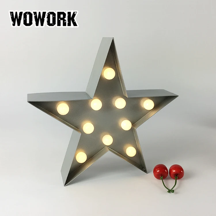 2023 Wowork Led Metal Vintage Twinkle Star Partytent Bord Licht Voor Kerstversiering