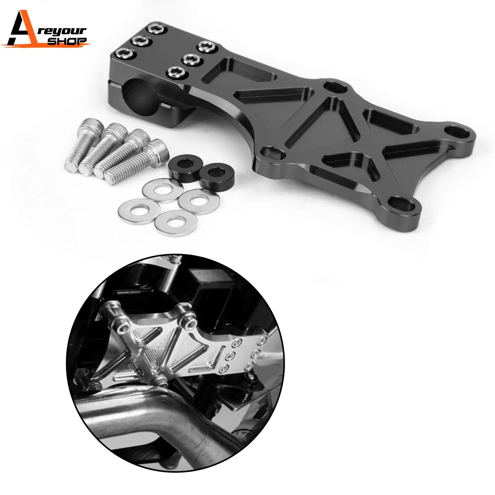 Areyourshop for Honda MSX125 MSX 125 MSX125SF Grom 2013-2019 2014 2015 2016 Engine Guard Cover Bracket Fixed Fastening Plate