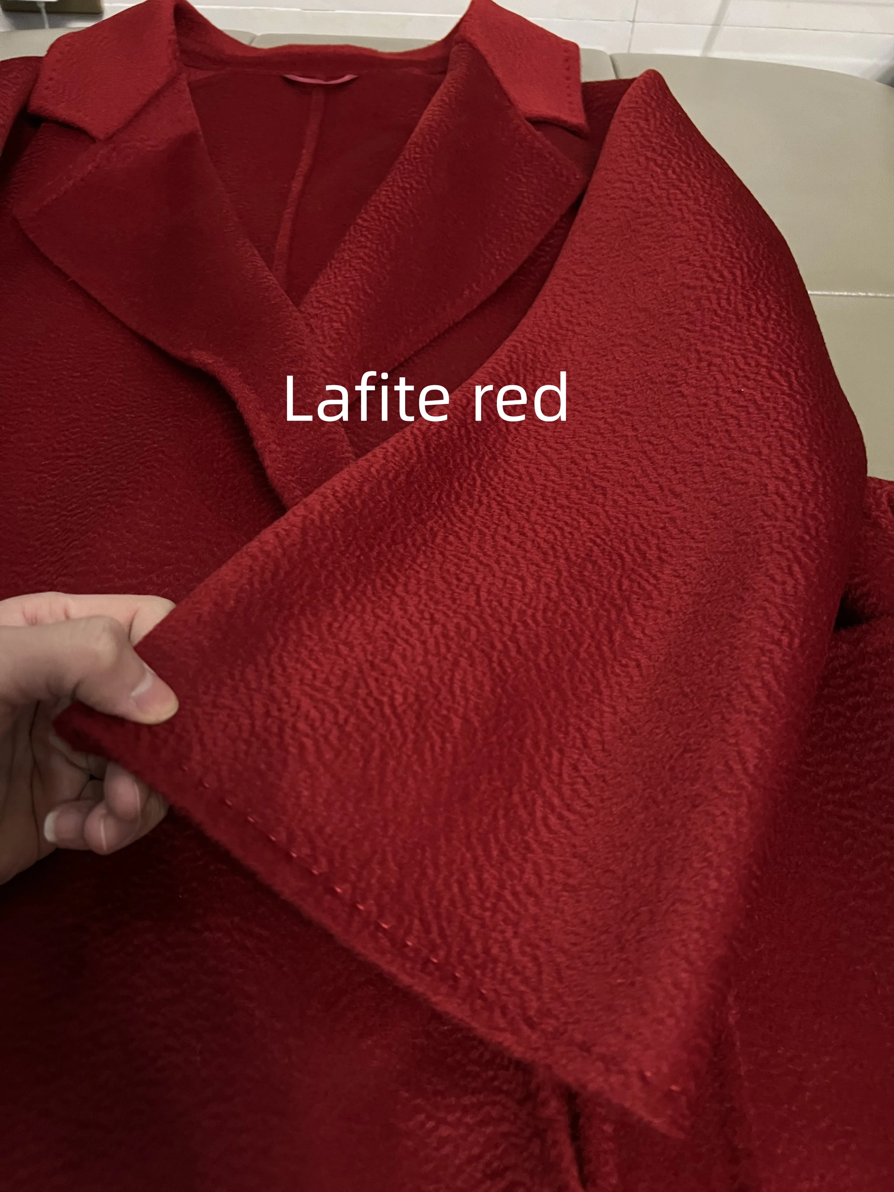 Manteau mi-long en cachemire ondulé pour femme, manteau en laine noire, beige, décontracté, mode féminine, automne, hiver, offre spéciale, nouveau