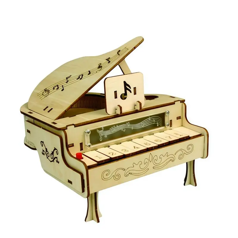 AT82-Children' S Educational DIY Wooden Assembled Piano Gift-Assembly Project For Kids