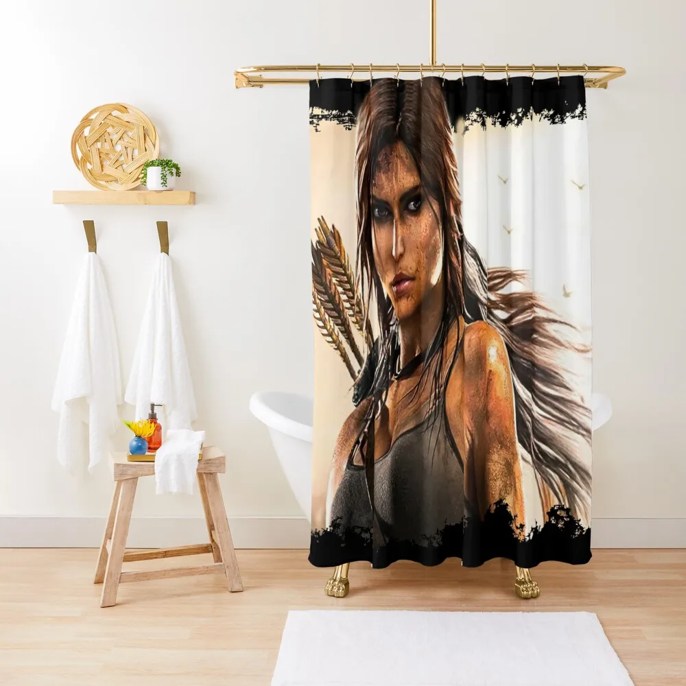 Lara Croft Tomb Raider II 8K Shower Curtain Shower Bath Bathroom And Shower Bathroom Sets For Bathroom Curtain