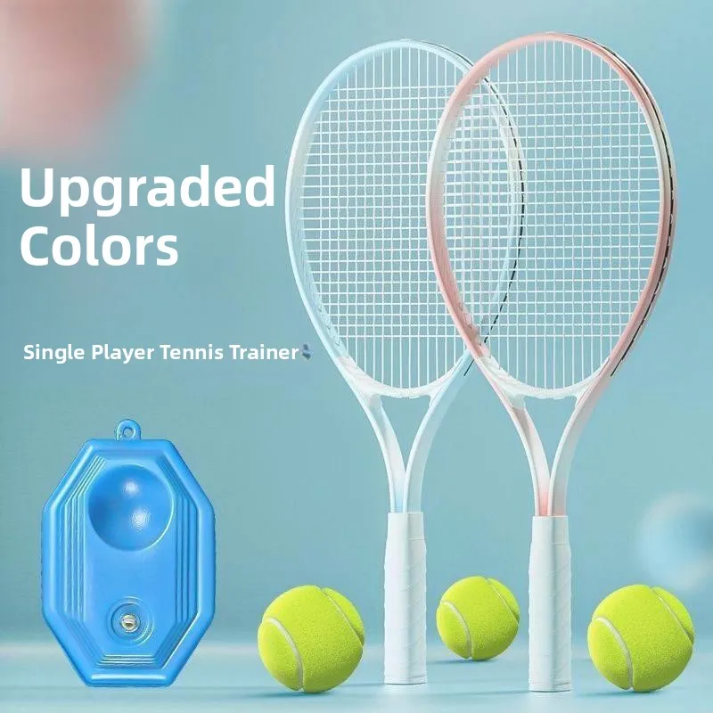 

Набор для самостоятельных тренировок по теннису для начинающих: теннисная ракетка с веревкой, одиночный тренировочный комплект, стекловолоконный стержень, теннисное оборудование