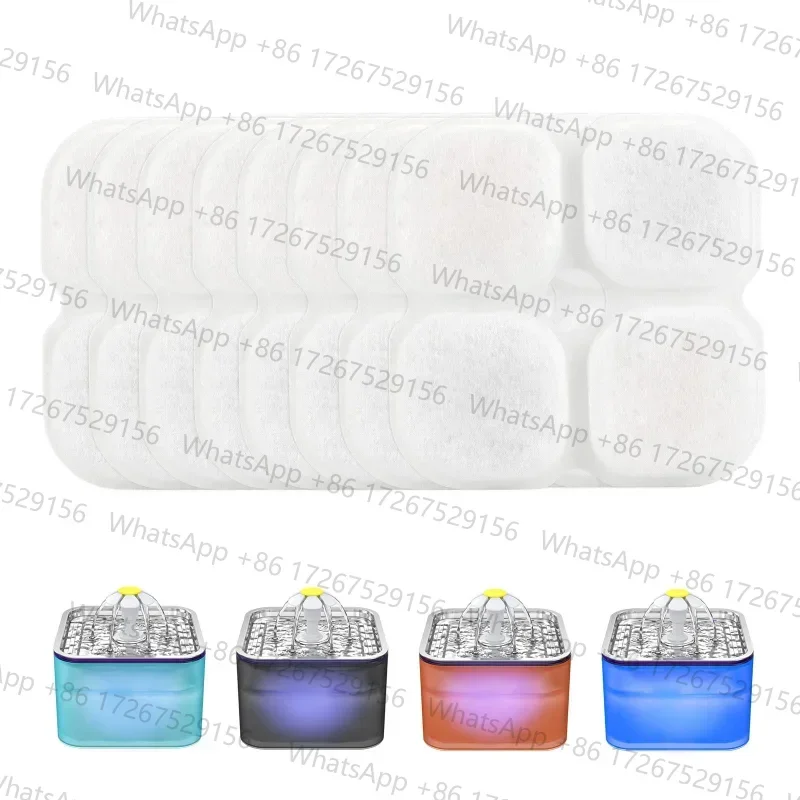 8 pcs Replacement Carbon Filters triple filtration system for 2L/3L Stainless Steel Multi-Pet Dog and Cat Water Fountains