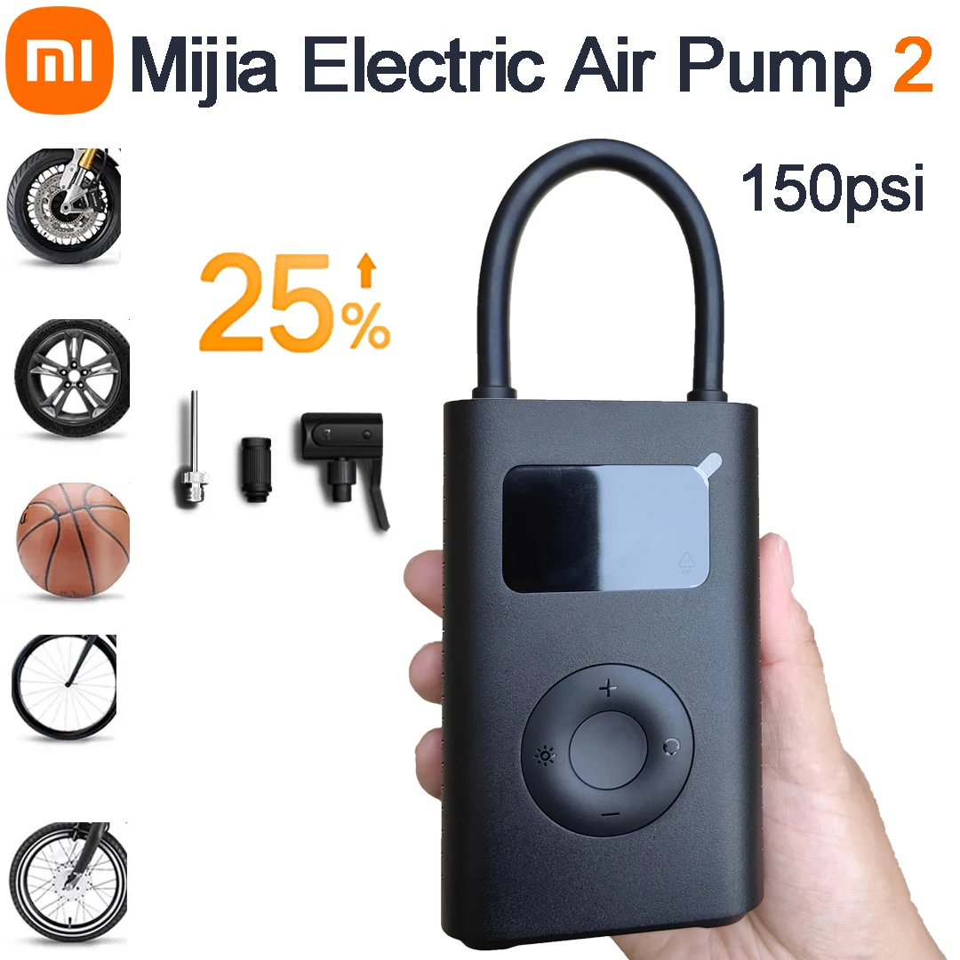 Xiaomi Mijia bomba de aire 2 compresor de aire eléctrico Universal portátil Sensor de neumáticos Mi tesoro inflable para motocicleta coche fútbol