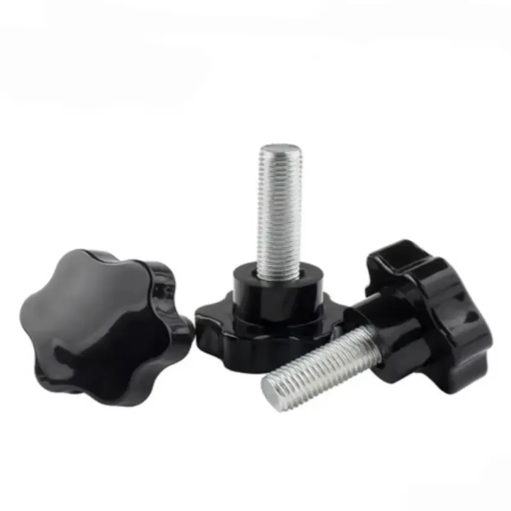 304 Stainless Steel Clamping Screw Knob M8x60mm Pressure Plate Star Hand Knob Five Star Handle Hand Tighten Nuts