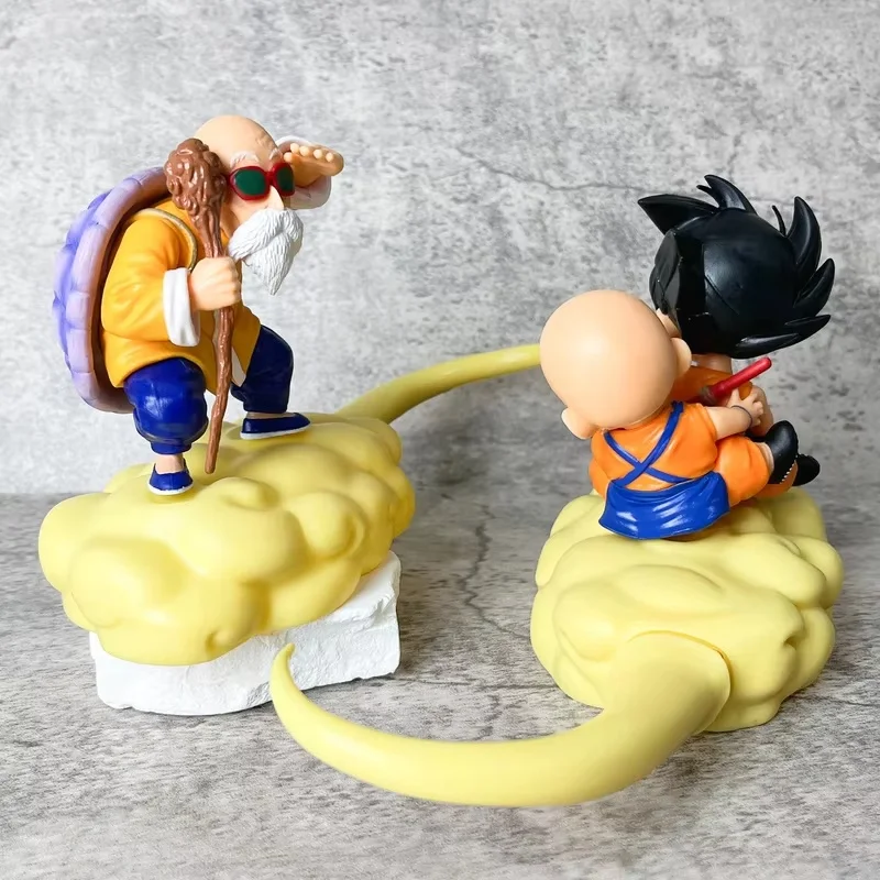Anime Dragon Ball Z Goku Krillin Master Roshi Flying Nimbus PVC Figure Set Collectible Statue Model  Car PC Case Ornament Gift - view 2