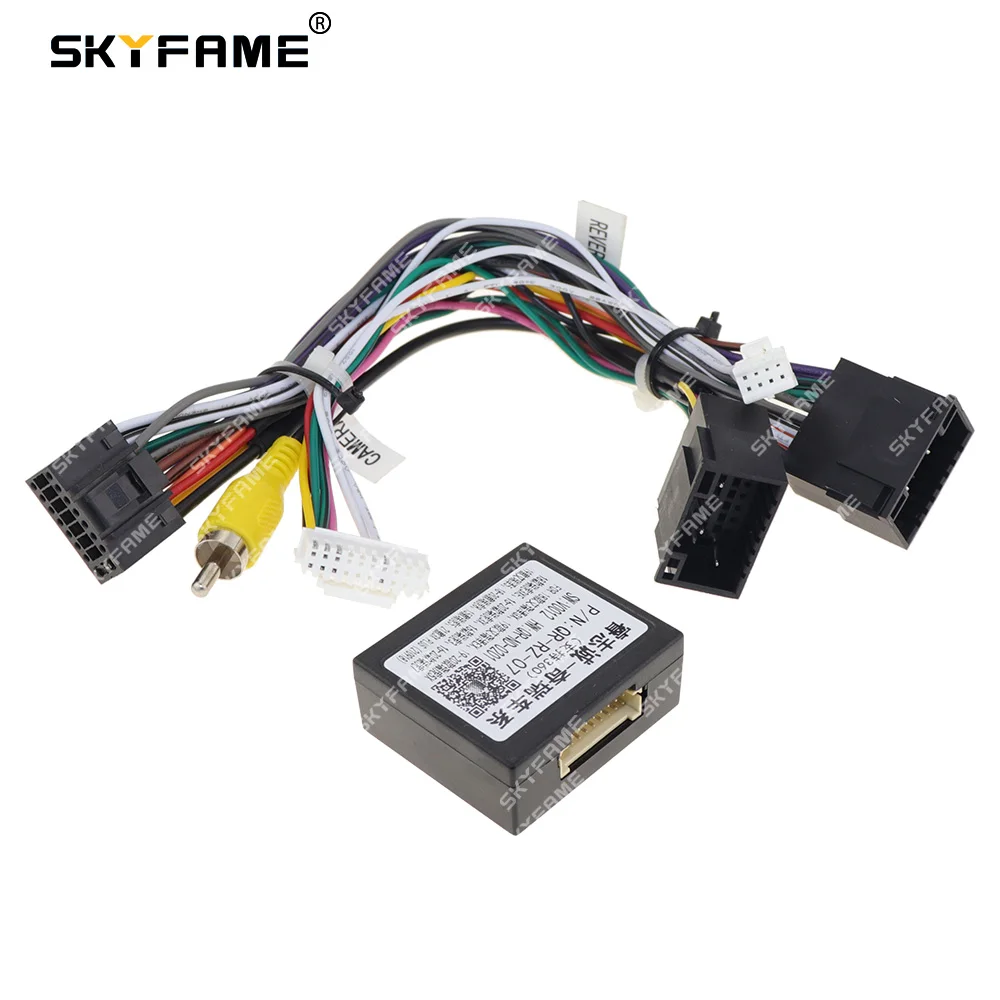 SKYFAME-Adaptador de arnés de cableado de 16 pines para coche, decodificador de caja Canbus, Cable de alimentación de Radio Android para Chery Tiggo 5 Arrizo QR-RZ-07