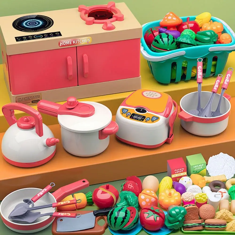 Early Education Kids Cooking Toys Cut Fruits Utensil Simulation Kitchen Model Safe Vegetables Pretend Play Kitchen Toy