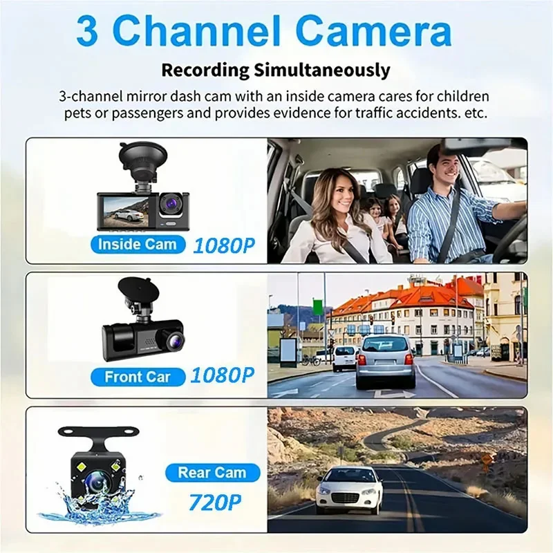 Video Recorder With WiFi Reverse Camera for Car Seamless Loop Recording Dashcam Camcorder Motion Detection Dash Cam 1080p Image