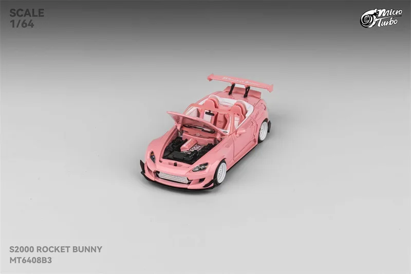 **Pre-Order** Micro Turbo 1:64 ROCKET BUNNY S2000 Valentine's Day Limited Version Pink limited999 Diecast Model Car