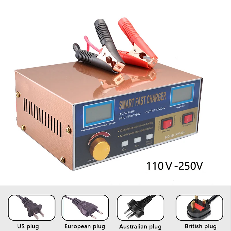 

XW-30S Intelligent Lead-acid Battery Charger Car Battery Charger 12V24V Automatic Battery Charger