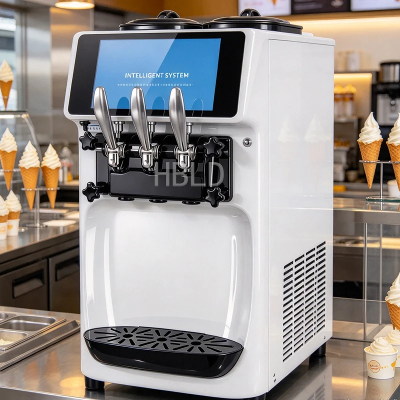 Commercial Soft Serve Maker, Multi-Flavor Ice Cream Machine, Food Grade Frozen Dessert Maker For Bakery Shop