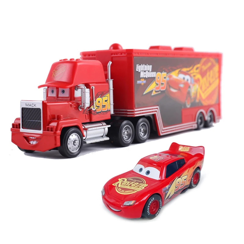 Pixar Cars Truck Verjaardagscadeaus Mobilisatie Jackson Cool Sister Francisc Container Truck Set Automodel Speelgoedvrachtwagenornamenten