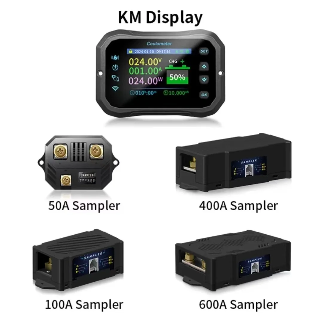 Imagem -05 - Km-f Série Wifi Remoto rv Coulomb Medidor Veículo Elétrico Bateria de Lítio Chumbo-ácido Bidirecional Km105f Km110f Km140f Km160f