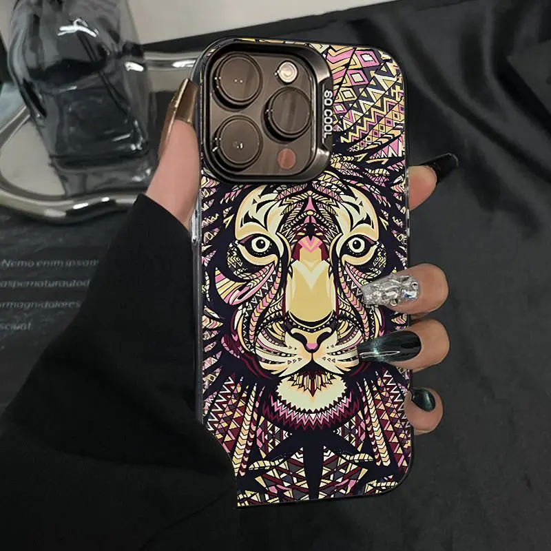 

Tiger pattern design phone case for iPhone 16 15 14 13 12 11 Pro/ Max/Plus shock-proof rear cover anti-fingerprint