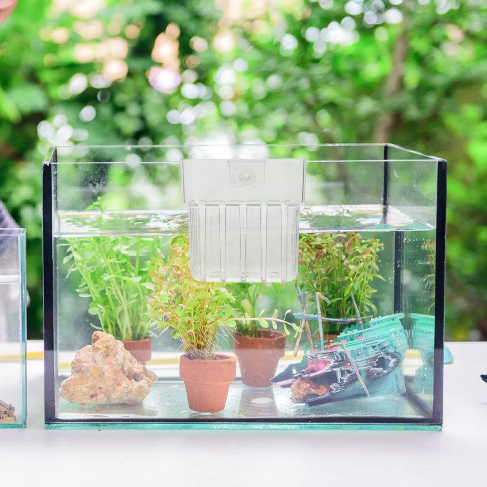 

Hydroponic Plant Basket Transparent ABS Aquarium Holder Fish Tank Water Rack Planter Wall Mounted Easy Install Decorative Item