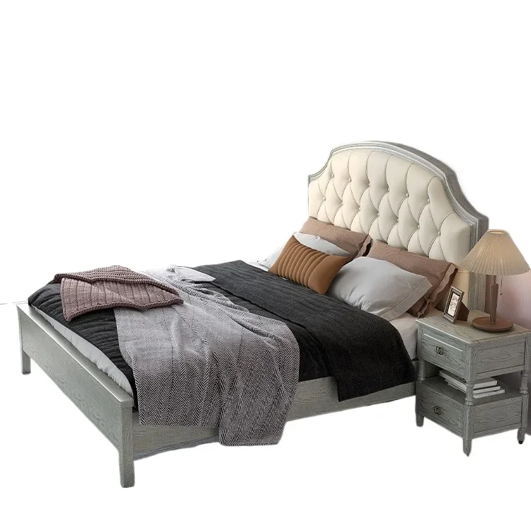 

Light luxury leather bed modern and simple, double master bedroom high-end atmosphere 2 meters, large bed Italian storage