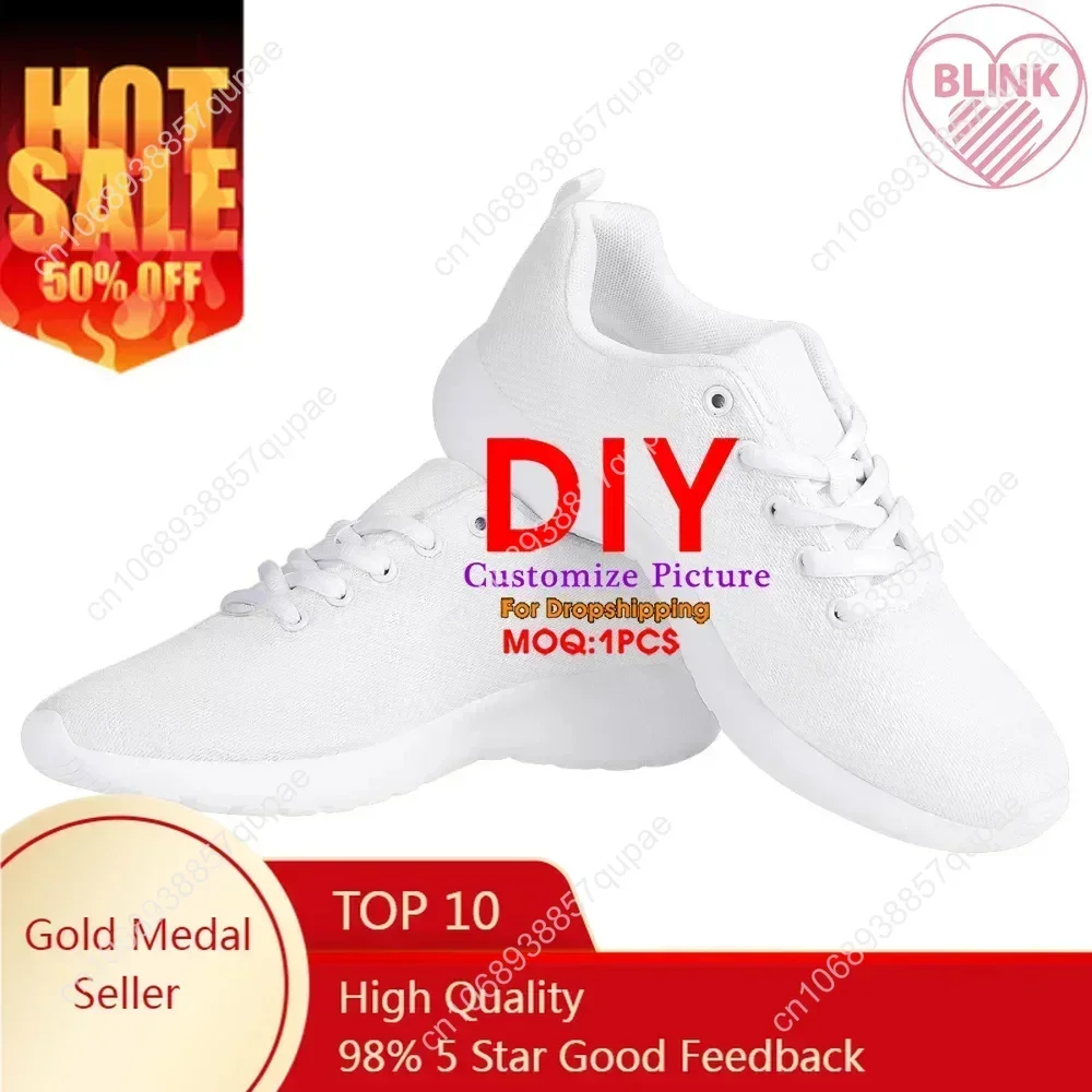 Custom Shoes Free Customize Logo Image Women Sneakers Lightweight Shoes Leisure Breathable Running Footware Flats Dropship DIY