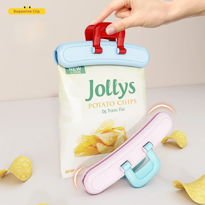 Minimalist Color Contrast Bag Sealer Clips 5/10Pcs Set Plastic Food Sealing Clamp Reusable Fresh-Keeping Storage Accessories
