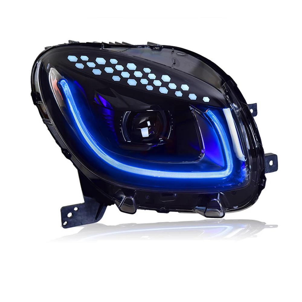 

Пара автомобильных светодиодных фар в сборе для Mercedes Benz Smart 2015-2019 Fortwo Forfour W453 Plug and Play DRL Янтарные указатели поворота
