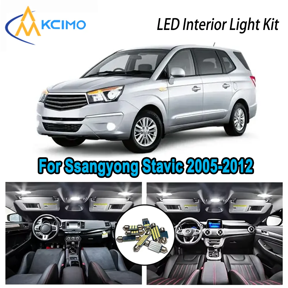 

High-Quality LED Interior Kit for Ssangyong Stavic 2005-2012 2006 2007 2008 Premium Error-Free Dome Map Trunk Automotive Lamps