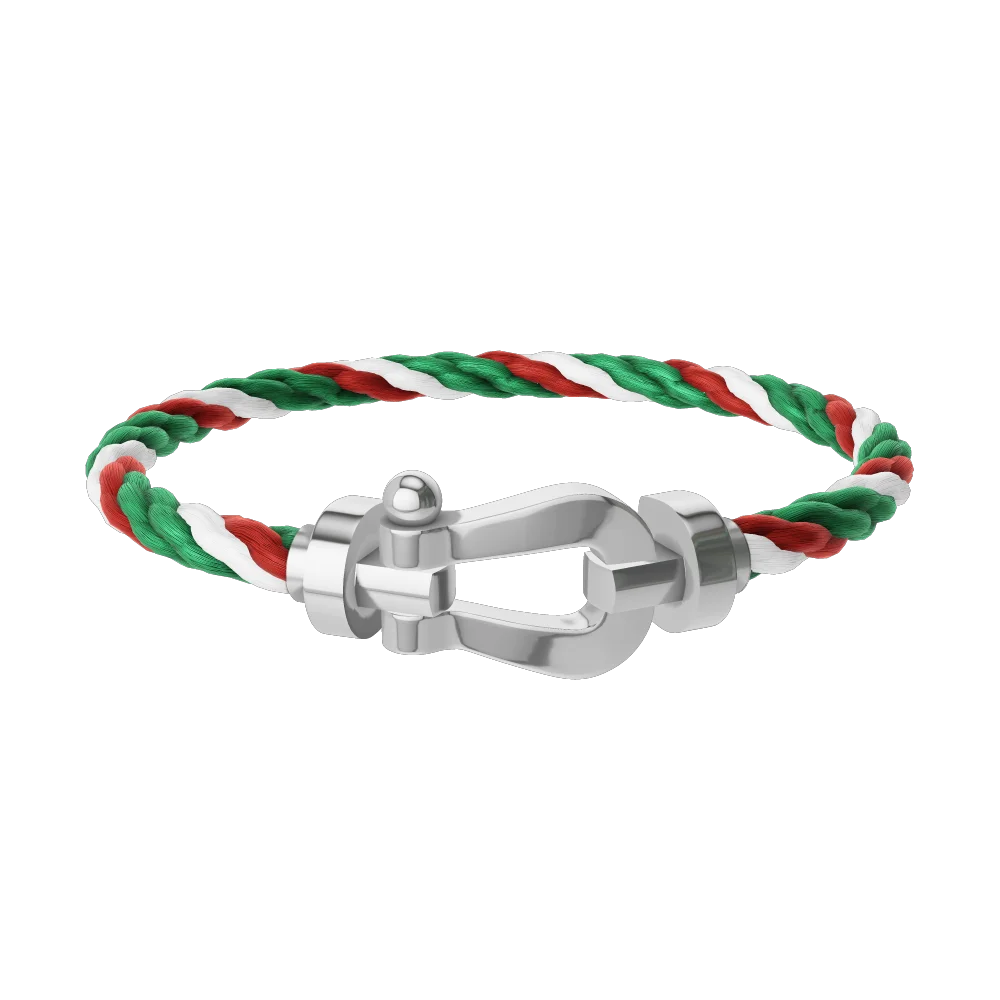 

A hand chain made of multiple colors, without diamonds, in the shape of a horseshoe, size L