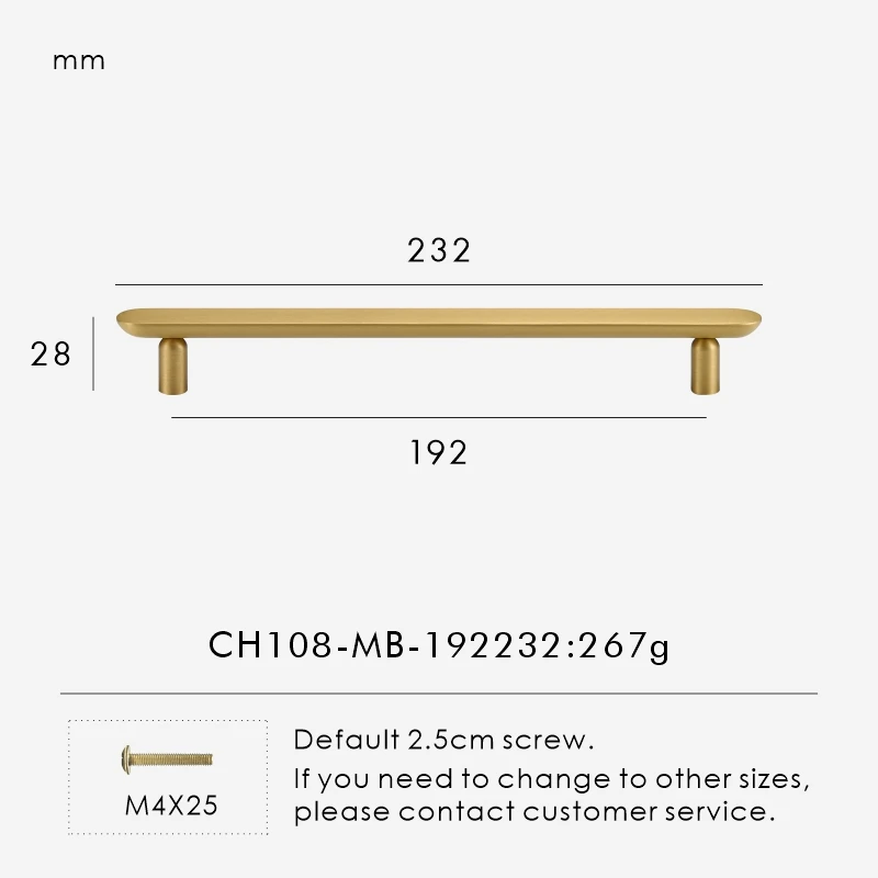Nurlin massief messing effen minimalistisch Italiaans modern design kastladen T-bar handvat verlengde kledingkast kastdeur pull CH108