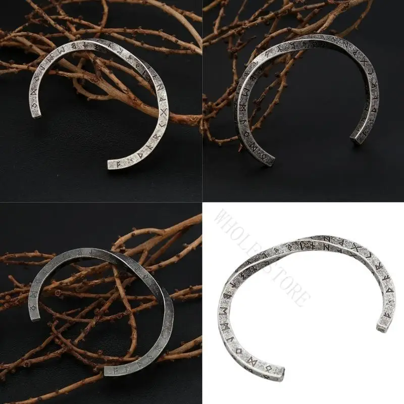 R7UF Elegant Bracelet Nordic Twist Cuff in Stainless Steel for Men Women