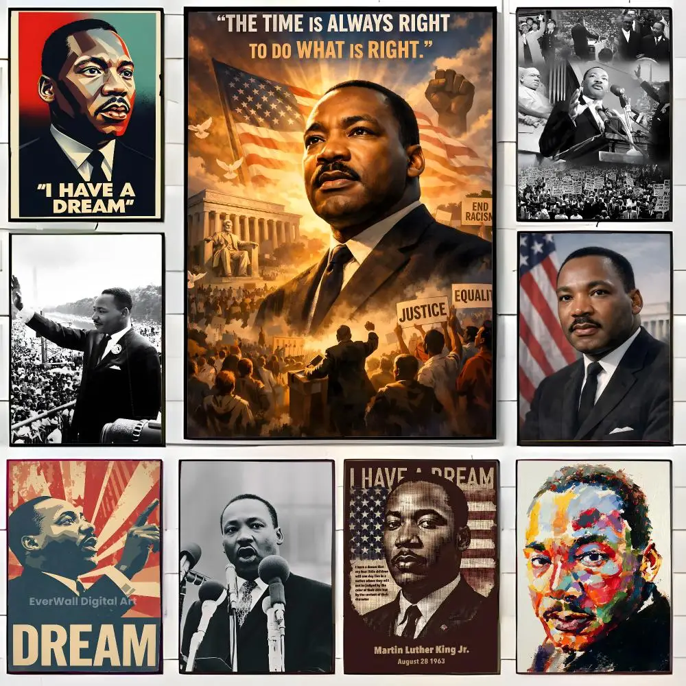 Civil Rights Icon Martin Luther King Poster Wall Art Print Decorative Mural Home Decor Gift Unframed