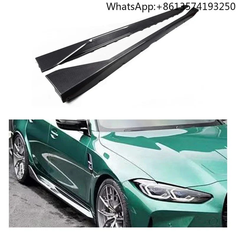 

For High Quality Dry Carbon Fiber Car Side Skirts Extension for BMW M3 G80 MP Style Competition 2021+ Side Skirts