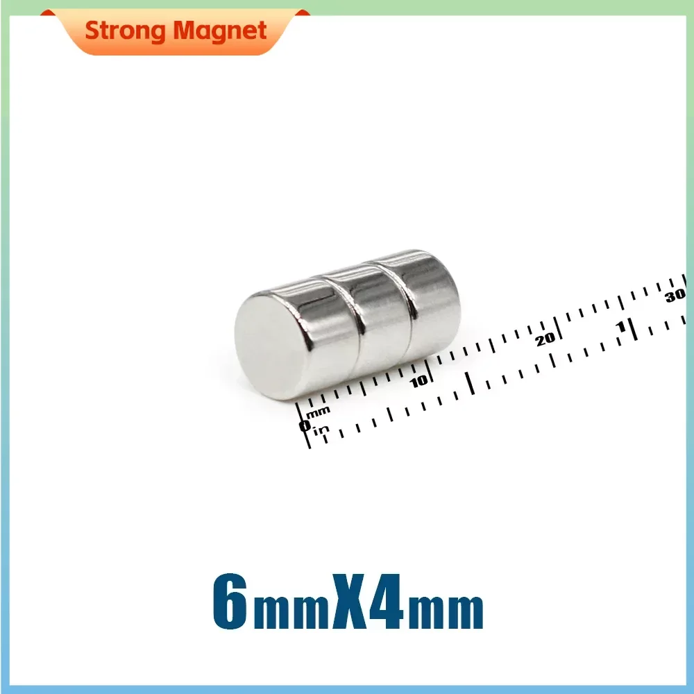 

50/100/200PCS 6x4mm Mini Round Neodymium Magnets Super Strong N35 Powerful Fridge Magnets 6*4mm Magnetic Sheet Fishing Magnet