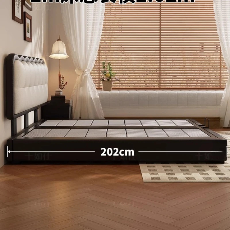 

Metal Frame Cheapest Double Bed Luxury White Adjustable Median Double Bed Weak Strong Muebles Para El Hogar Bedroom Furniture