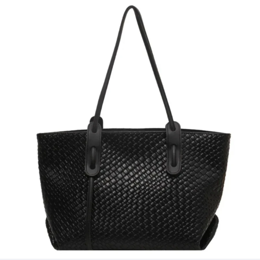 

New fashionable texture large capacity woven bag retro handbag versatile foreign single shoulder diagonal cross women's bags