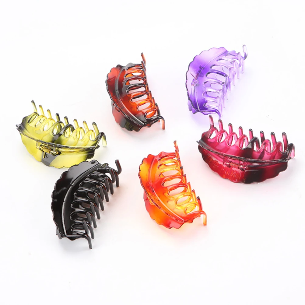 

6 Pcs Colorful Hair Clips Resin Claw Accessories Durable Styling Tools Smooth Feeling Fashionable Ponytail Holders