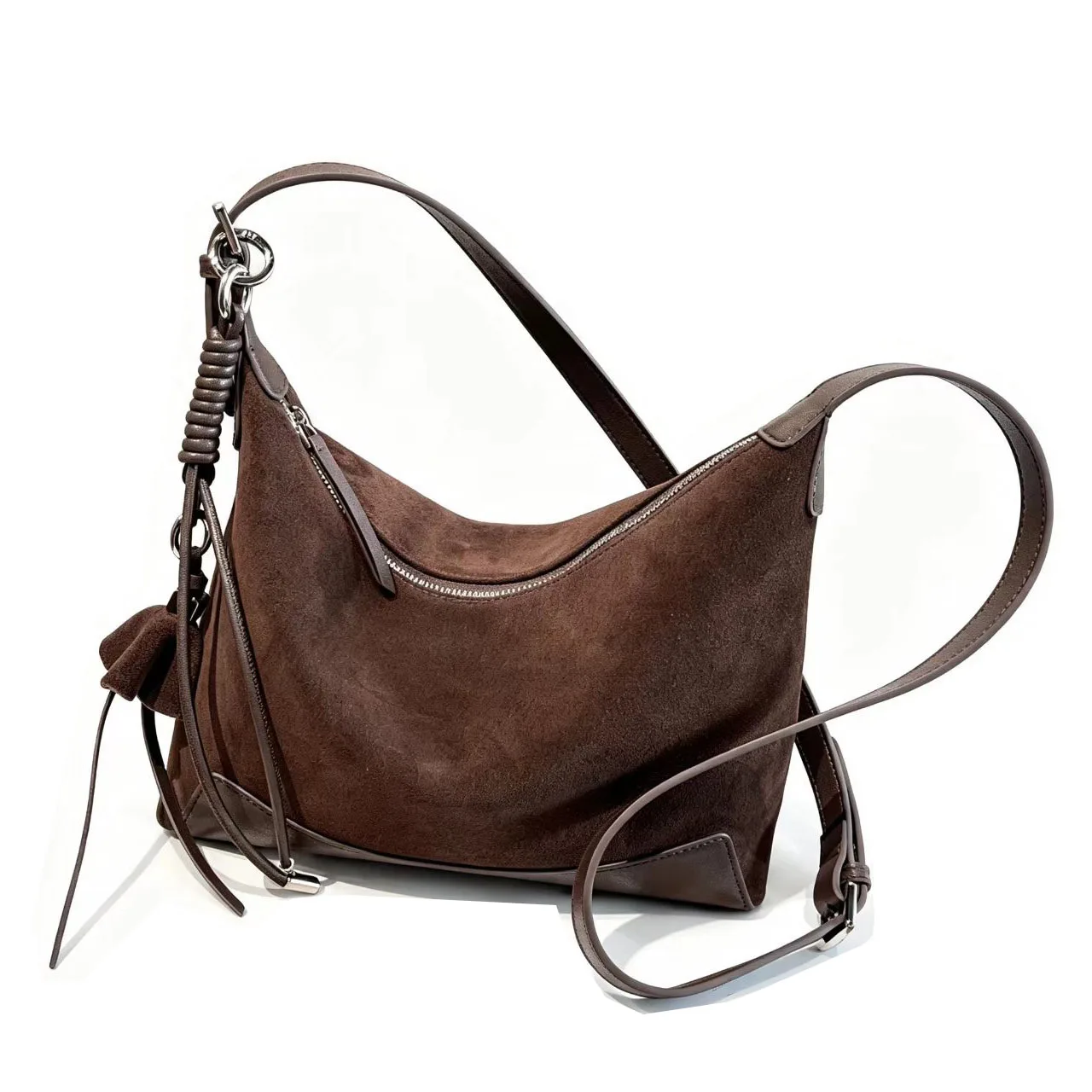 2026 New Genuine Leather Handbag Women Casual Cow Leather Shoulder Bag Suede and Cow Leather Cross-body Satchel Bag