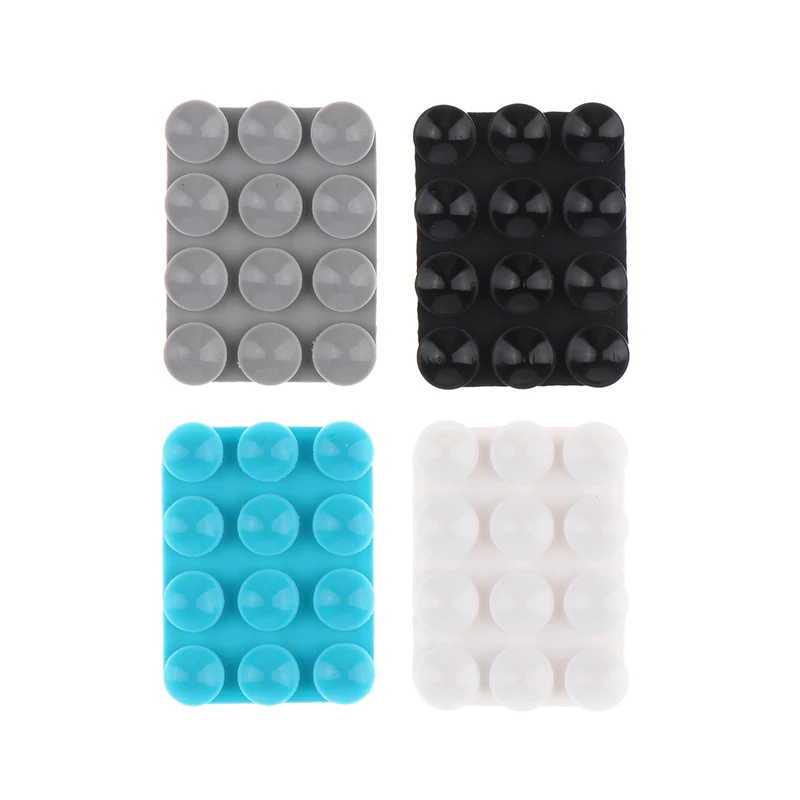 Square Single Sided Phone Suction Holder Back Of Phone Silicone Suction Cup Phone Case Adhesive Mount Phone Accessories 4Colors