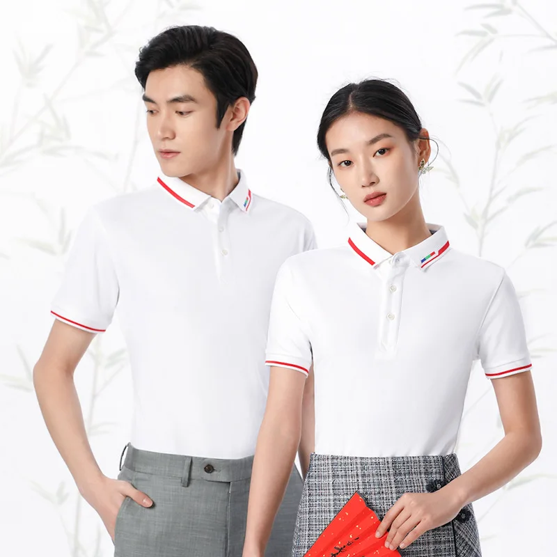 Hotel Breathable Polo Uniform Restaurant Custom Logo Work Clothes Summer Catering t-Shirt Coffee Shop Bakery Shirt Overalls