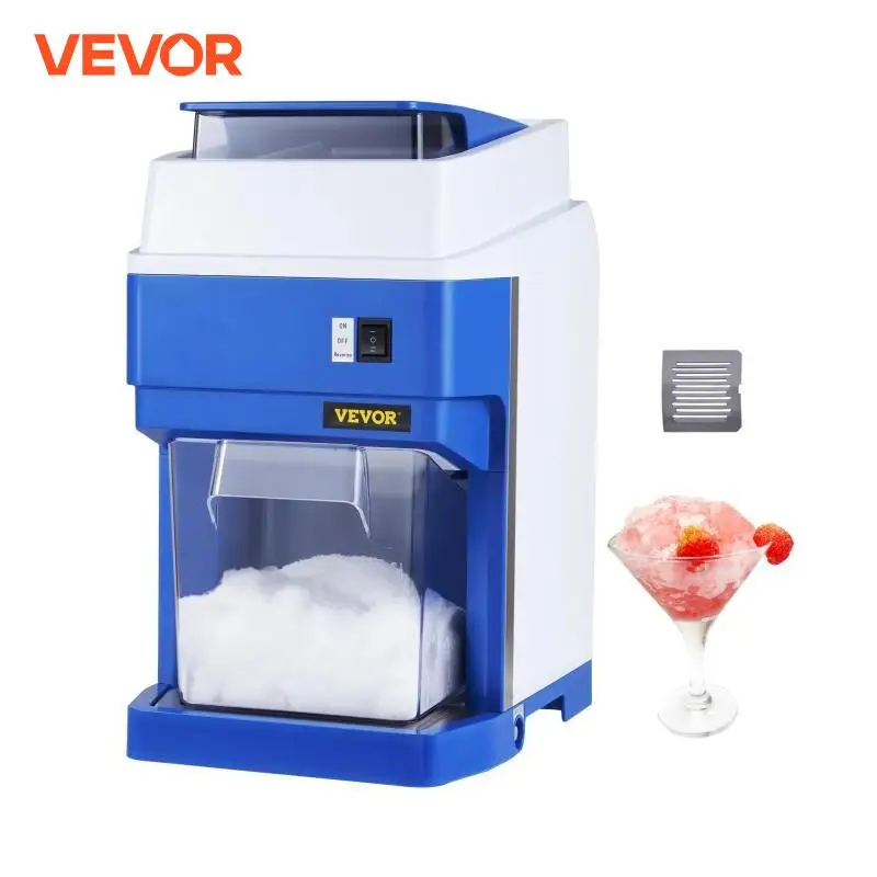 VEVOR 265 LBS/H Commercial Ice Shaver Electric Ice Crusher Stainless Steel Snow Cone Shaved Ice Machine 650W Snowmaker