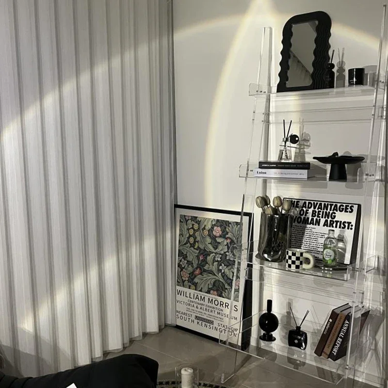 Regały akrylowe Luksusowa roślina Minimalistyczny przezroczysty narożnik do czytania Biblioteka Otwarty regał Makijaż Estanteria Meble skandynawskie