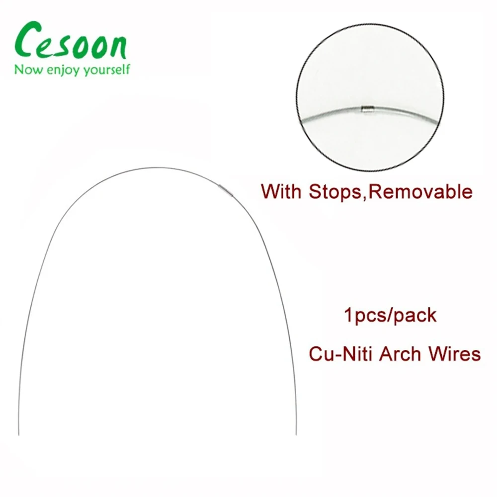 10Packs Dental Cu-Niti Arch Wire With Stops Orthodontic 35˚Copper Super Elastic Damon Form Round/Rectangular Dentist Material