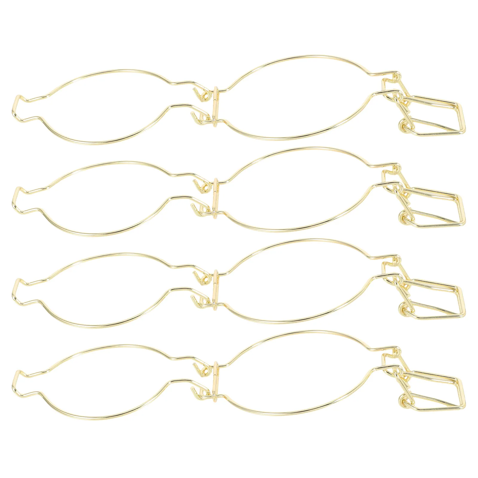 4Pcs Mason Jar Sealing Clips Stainless Steel Gold Lid Rings 78Mm Wide Mouth Jar Accessories Canning Tools Kitchen Storage Wire